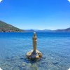 Άγαλμα γοργόνας στην παραλία Αλμυροποτάμου
